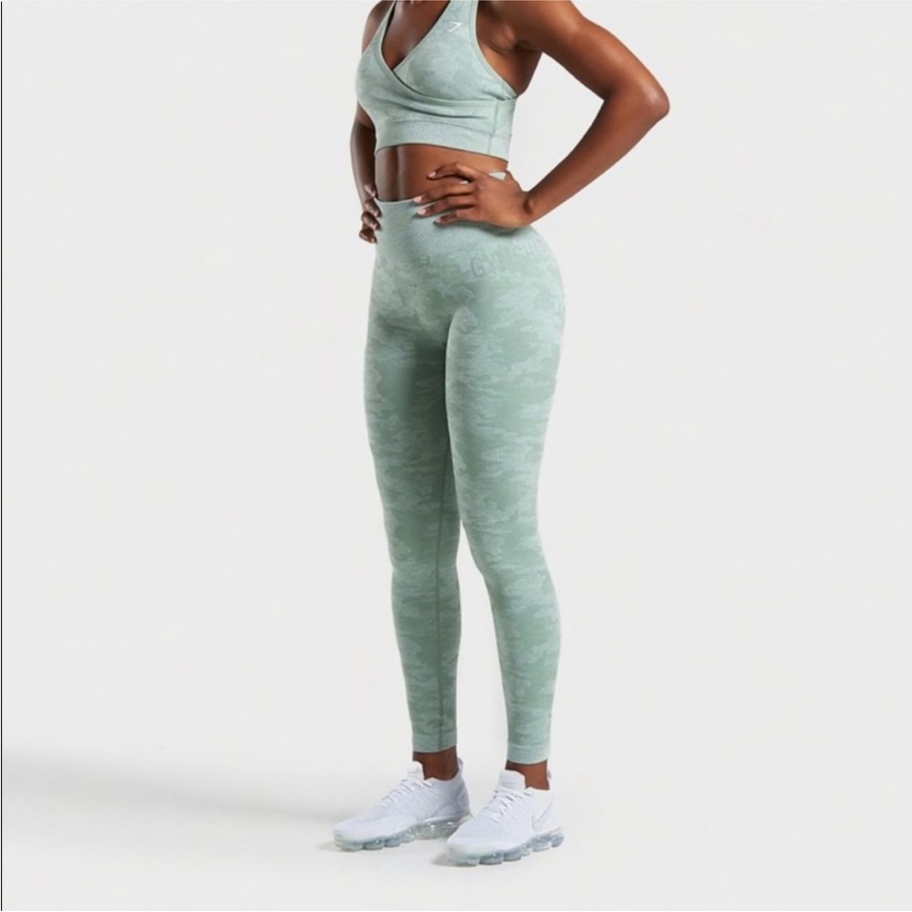 Gymshark Women's Green Camouflage Leggings